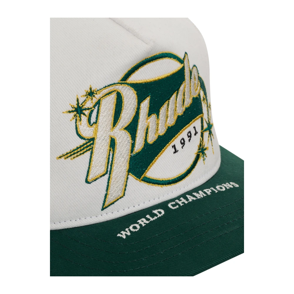 Rhude Full Count Hat White / Green / Yellow