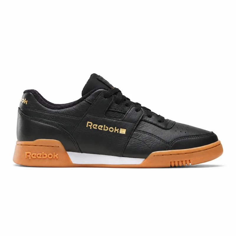 Reebok Workout Plus Black (Men's) — right-facing side profile on white