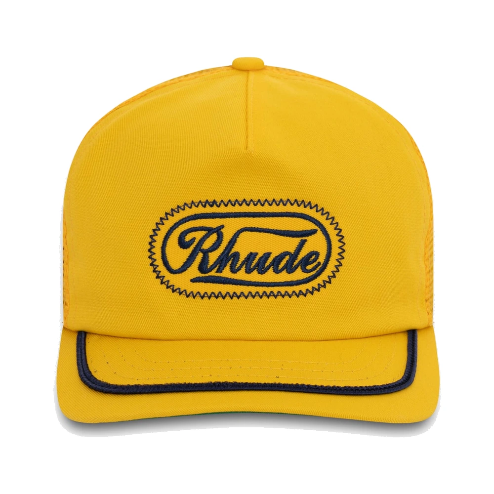 Rhude Patch Trucker Hat Yellow / Navy