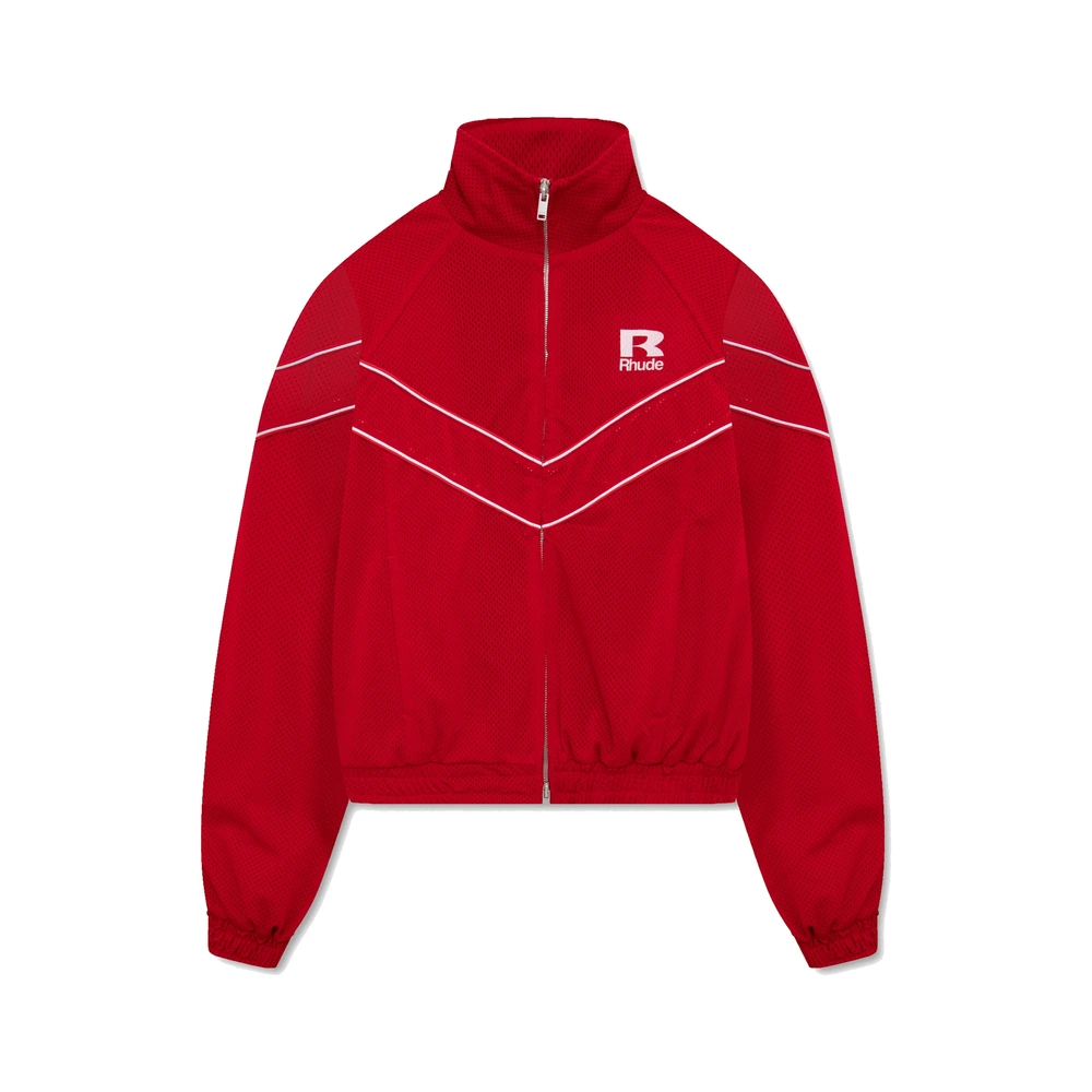 Rhude Mesh Piping Raglan Track Jacket Red / White