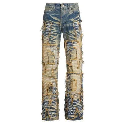 Who Decides War Logo Distressed Straight-Leg Jeans