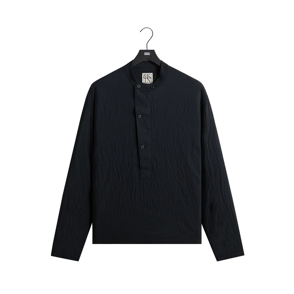 &Kin Wrinkle Cupro Leven Shirt Black