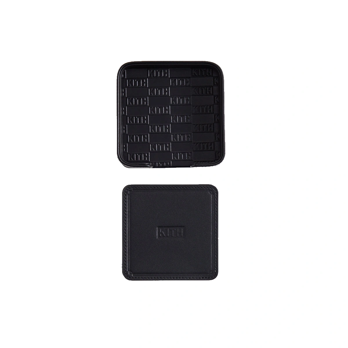 Kith Monogram Leather Coasters Black