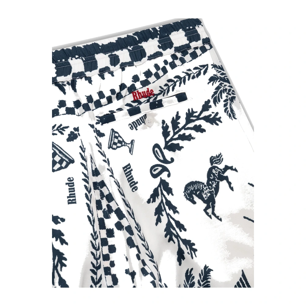 Rhude Regista Tile PJ Shorts Navy / White