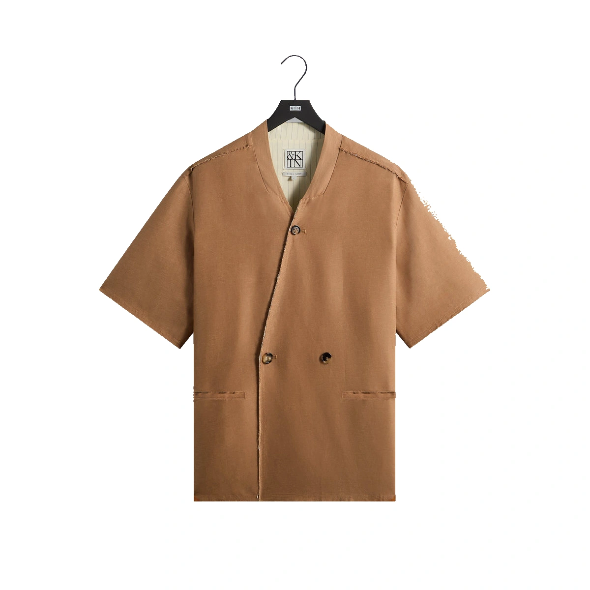 &Kin Linen Viscose Twill Mathis Shirt Strand