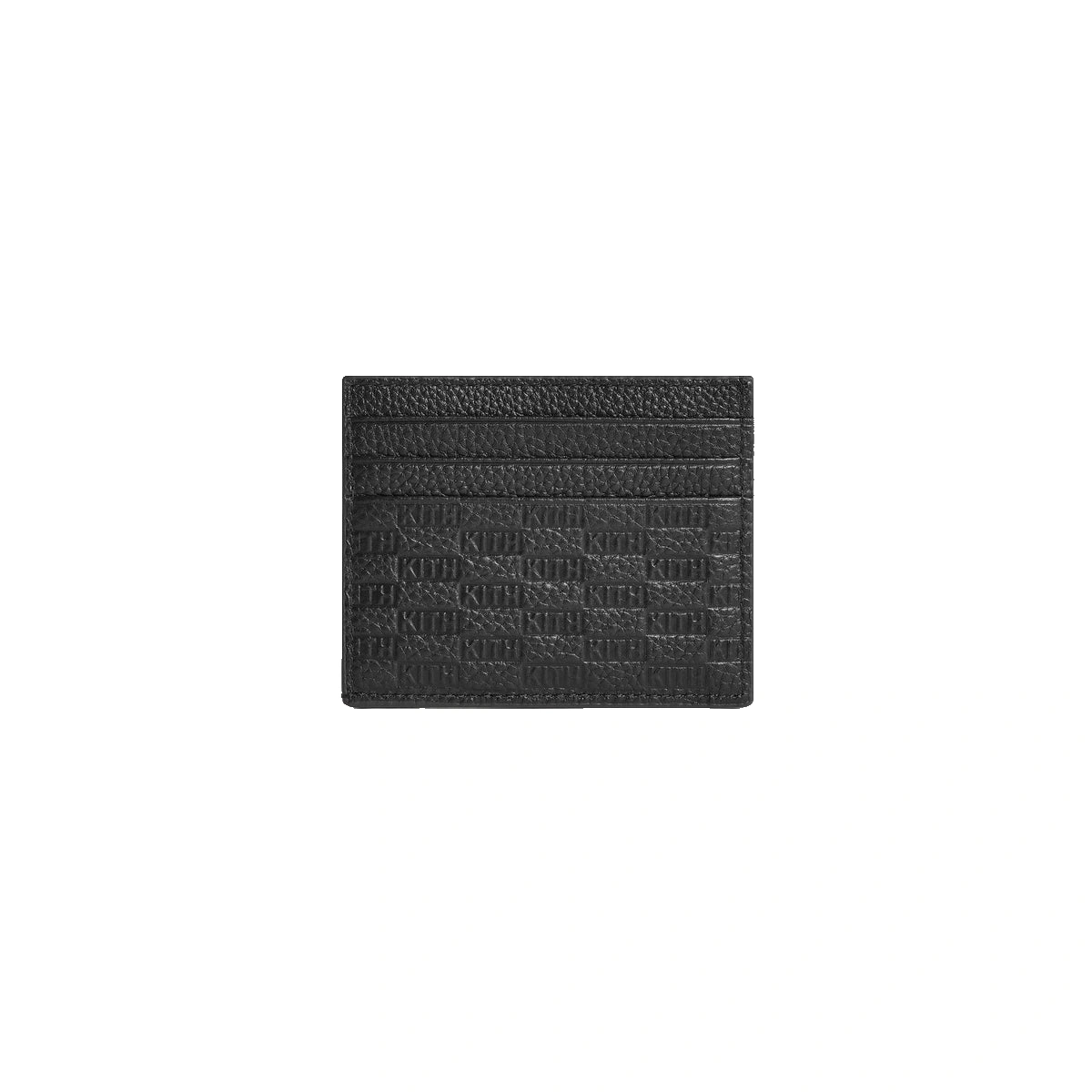 Kith Monogram Tumbled Leather Card Holder Black