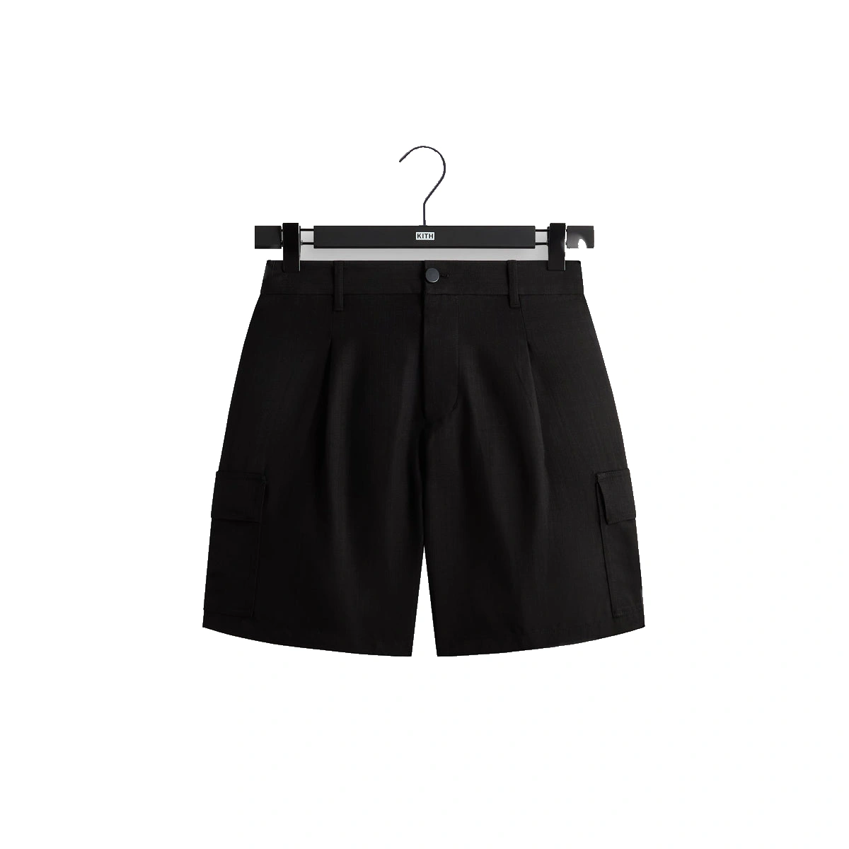 &Kin Textured Viscose Conley Cargo Short Black