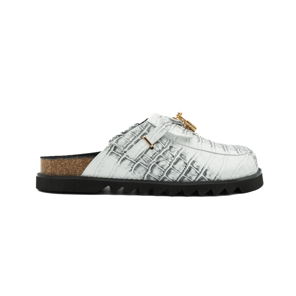 Bravest Studios Bag Clogs White Snakeskin