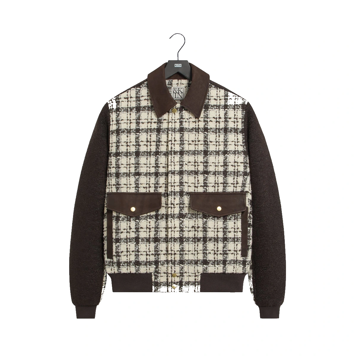 &Kin Mixed Tweed Hawthorne Flight Jacket Sandrift