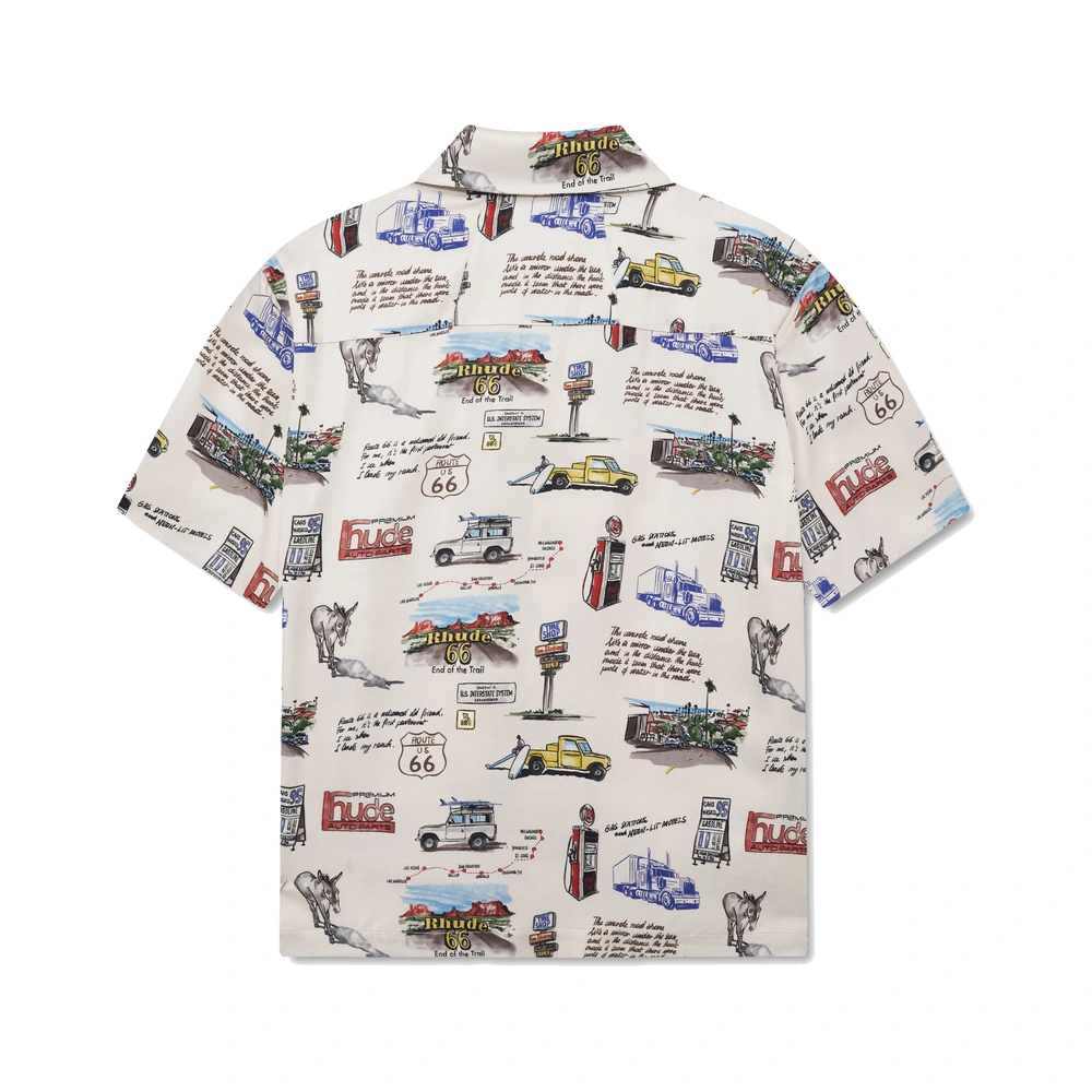 Rhude Highway One Button-Up Shirt White / Multi