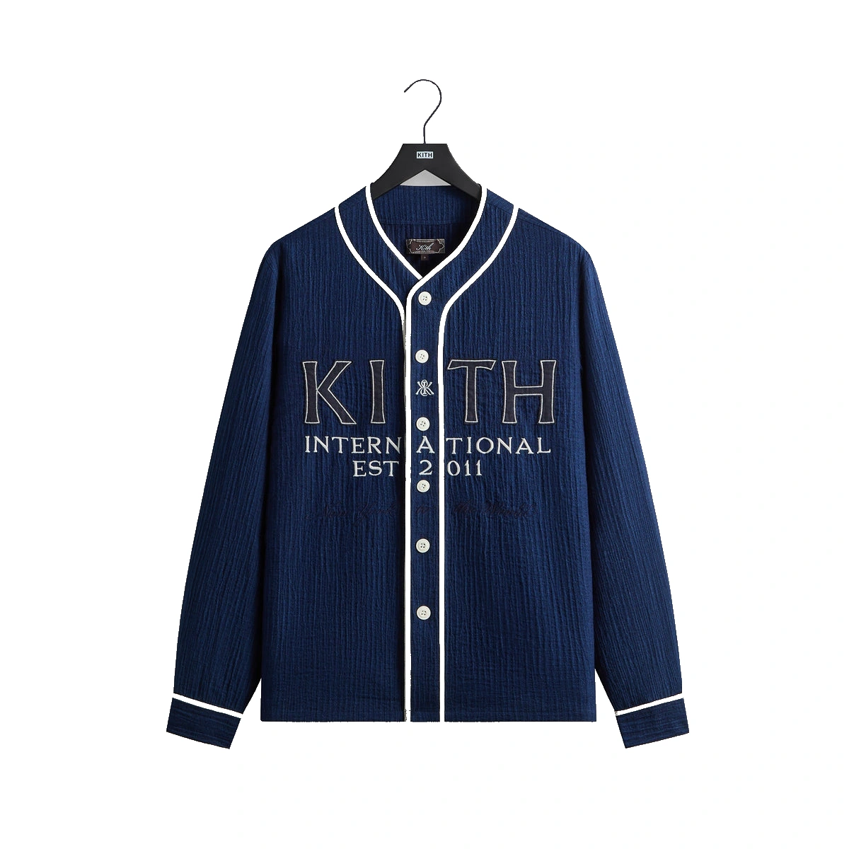 Kith Indigo Seersucker Daley Shirt Dark Indigo