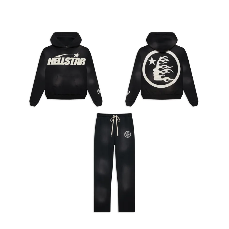 Hellstar Classic Logo Tracksuit Black White