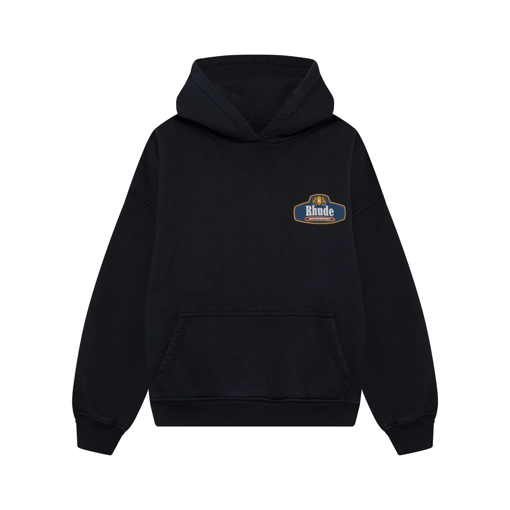 Rhude Racing Crest Hoodie Black