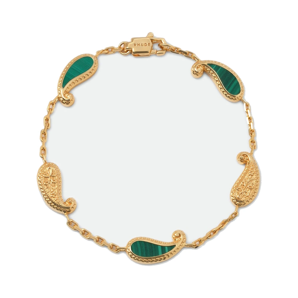 Rhude You Bracelet — Gold/Malachite .925 W/ 18Kt Vermeil / Malachite