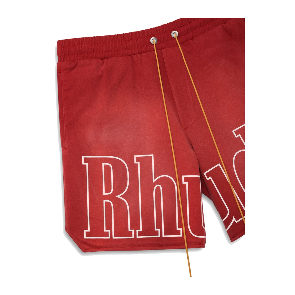 Rhude Washed Rh Logo Track Short Washed Red / White