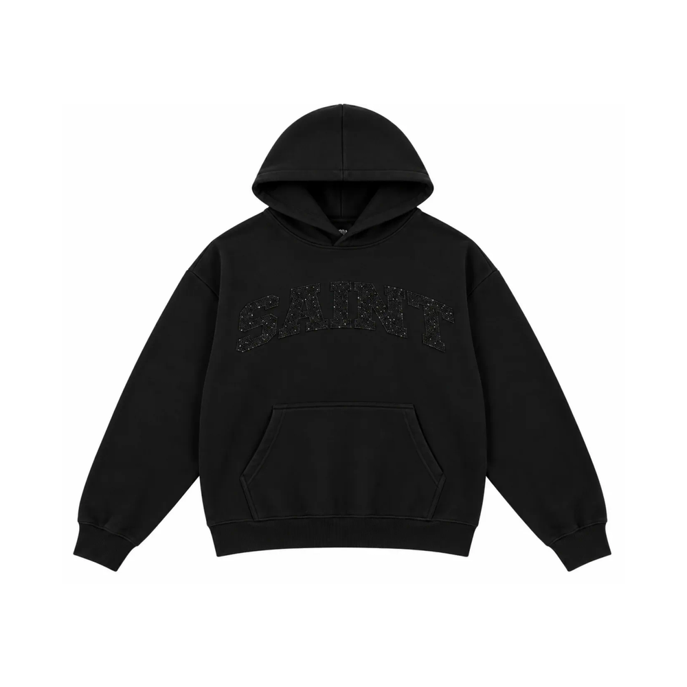 Saint Heavyweight Brushed Hoodie Onyx Tonal