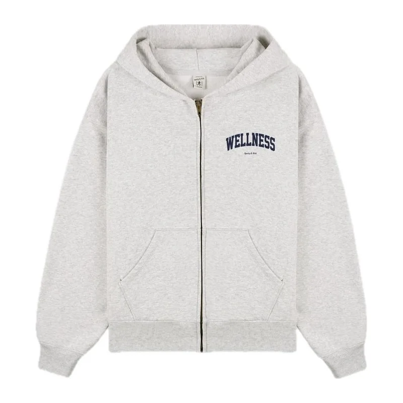 Sporty & Rich Wellness Ivy Zip Hoodie Heather Gray