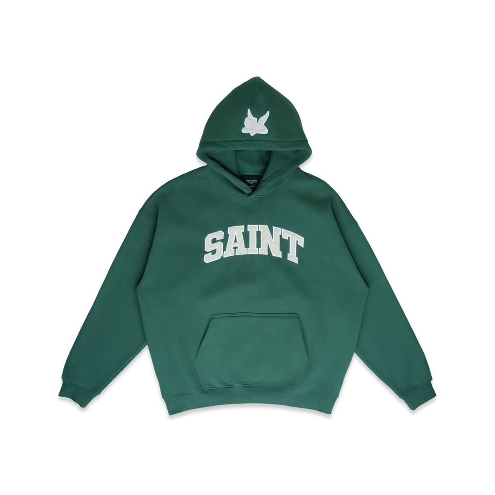 Saint x Ana Cruz Heavyweight Brushed Hoodie Evergreen Cream