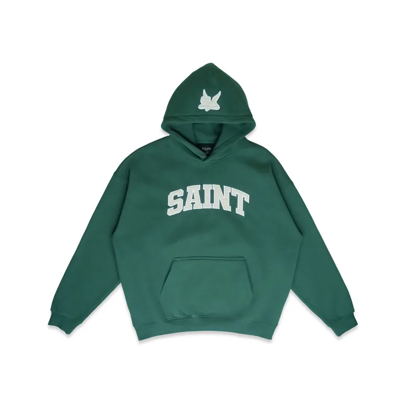 Saint x Ana Cruz Heavyweight Brushed Hoodie Evergreen Cream