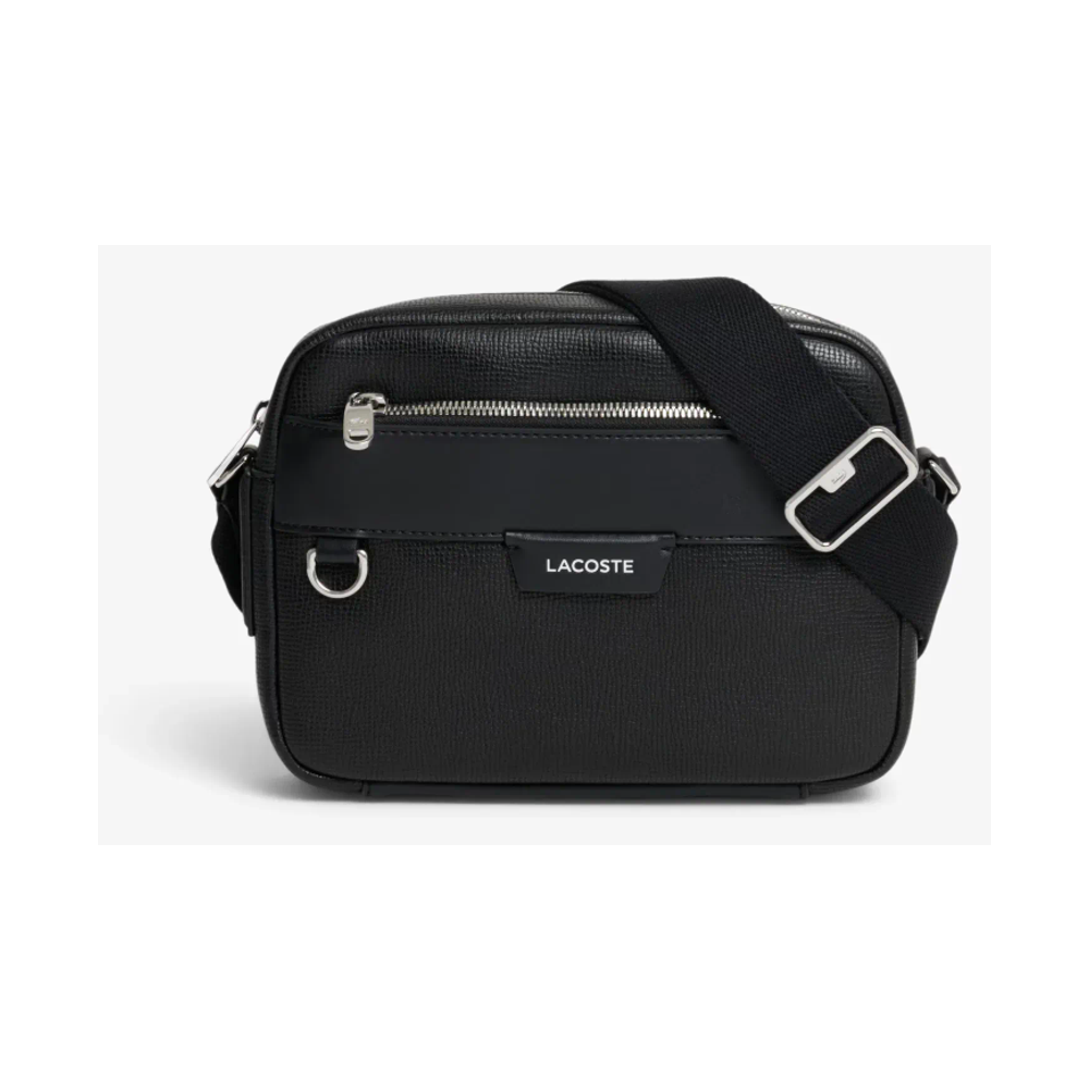 Lacoste-Ossian Leather Reporter Bag Noir