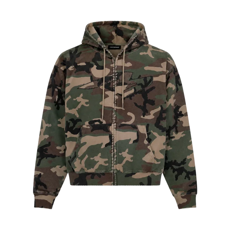 CBM French Terry Zip Up Hoodie Woodland Camo