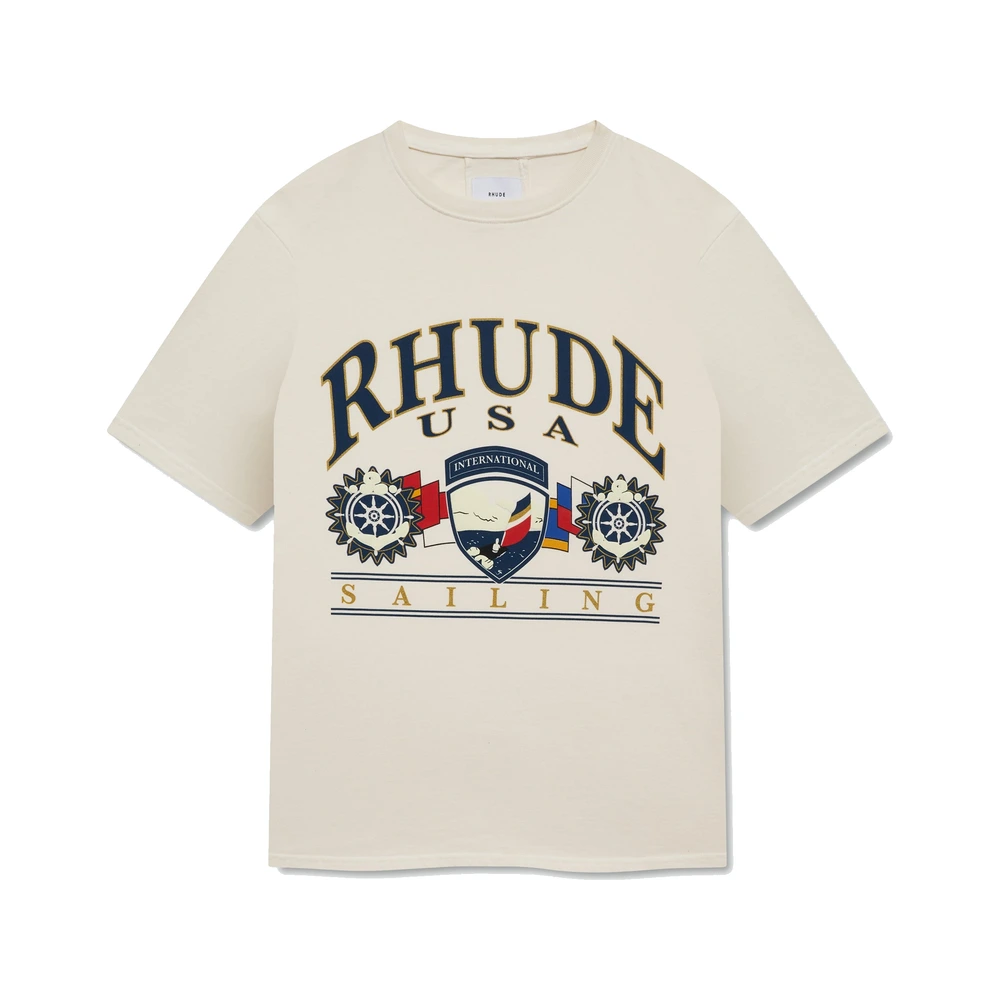 Rhude Usa Sailing Icon Tee Vintage White / Black