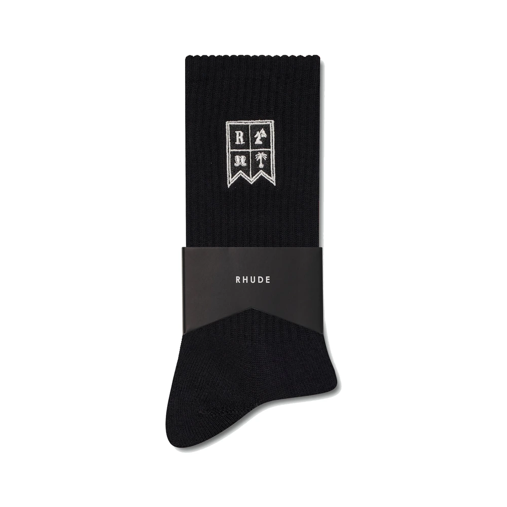 Rhude Harbor Crest Sock Black / White