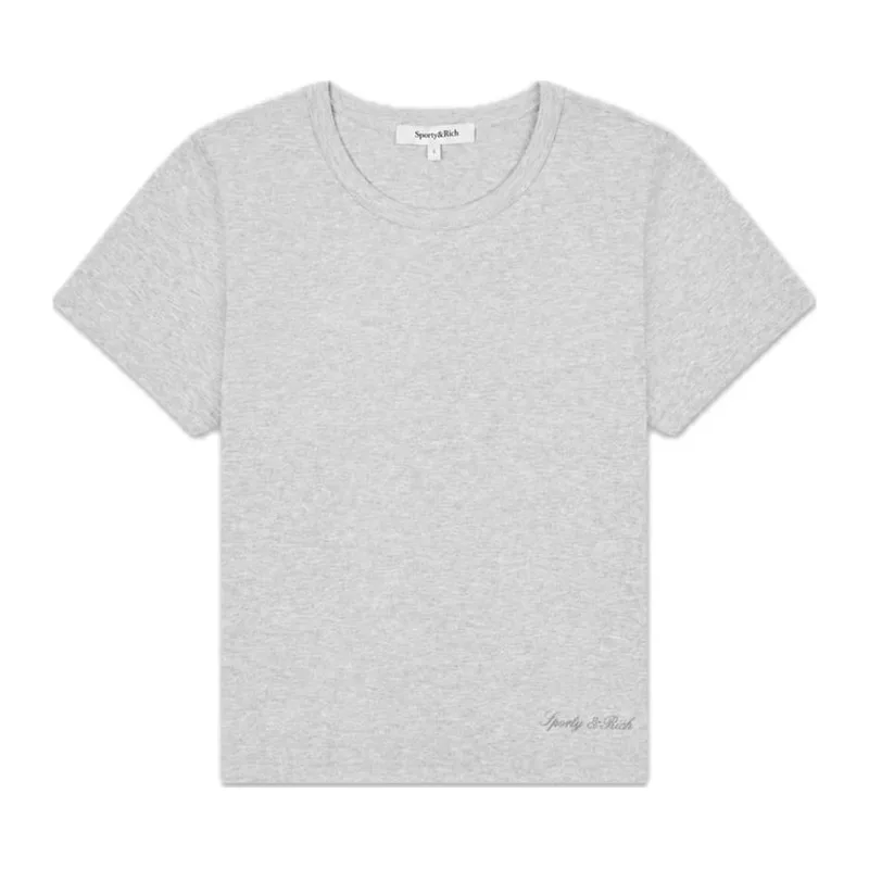 Sporty & Rich Vanessa Signature Logo Comfort Baby Tee Heather Gray