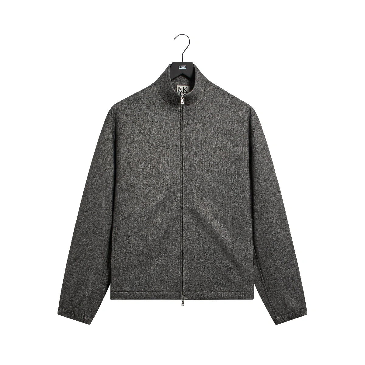 &Kin Flannel Jersey Stephen Track Jacket Charcoal Heather