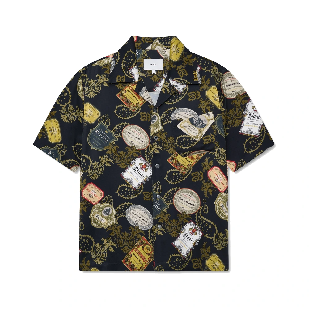 Rhude Vin Bandana Print Button-Up Shirt Black / Multi