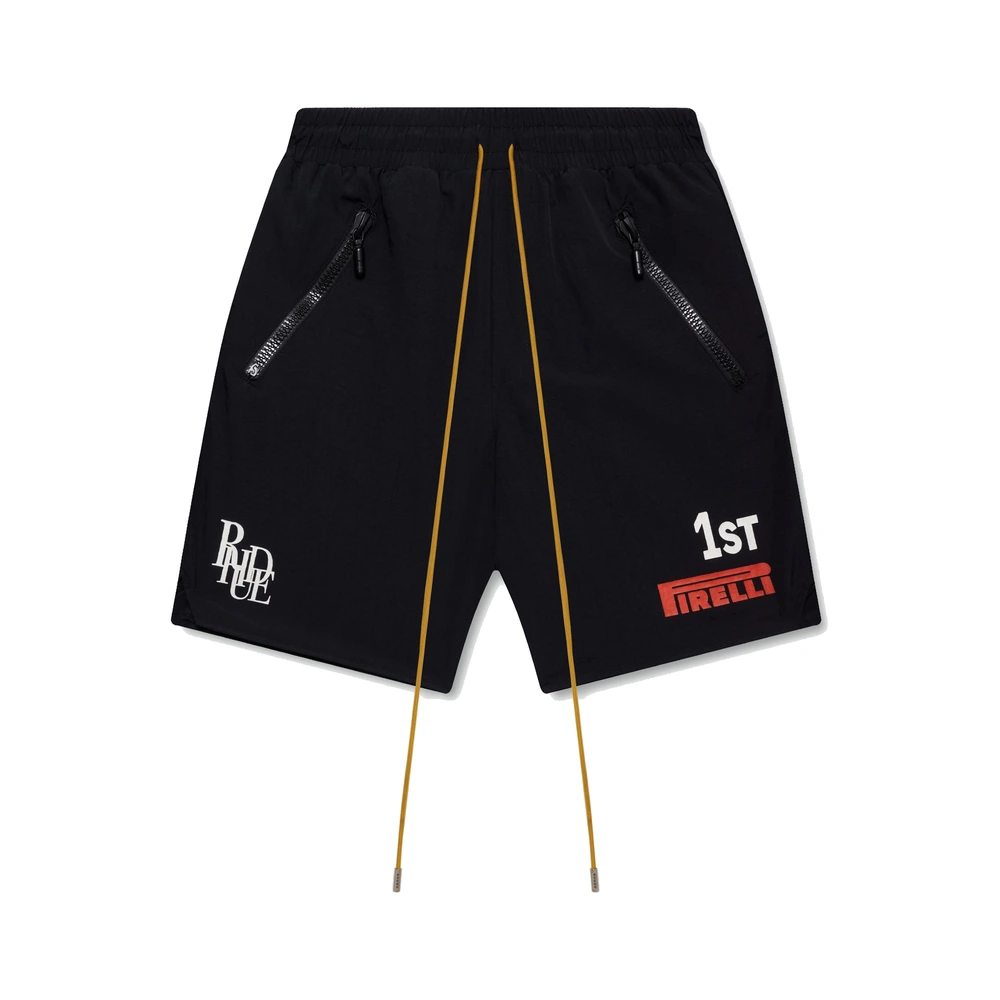 Rhude x Pirelli 1st Logo Shorts Black / White