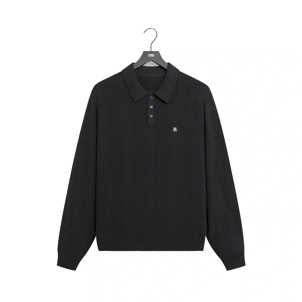 Kith Long Sleeve Tilden Pullover Black