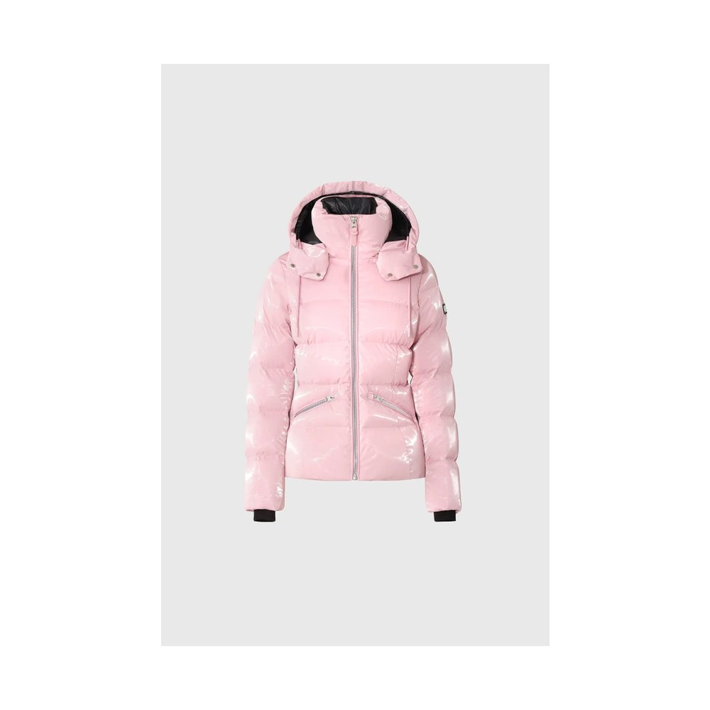Mackage Madalyn-GLO High Gloss Down Jacket Removable Hood Soft Pink