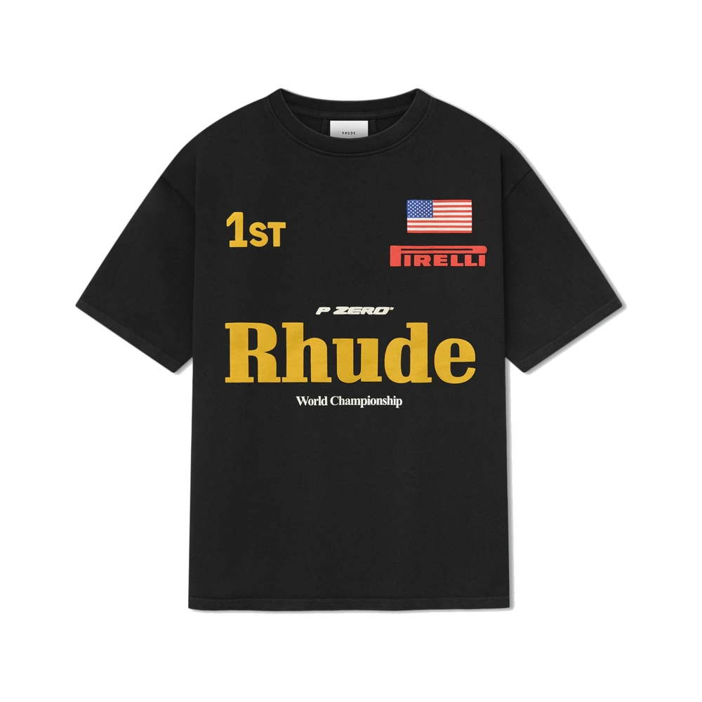 Rhude x Pirelli World Champ Tee Vintage Black