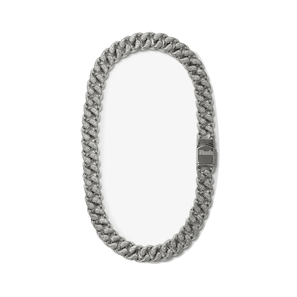 Rhude Paisley Cuban Link Necklace .925 Silver