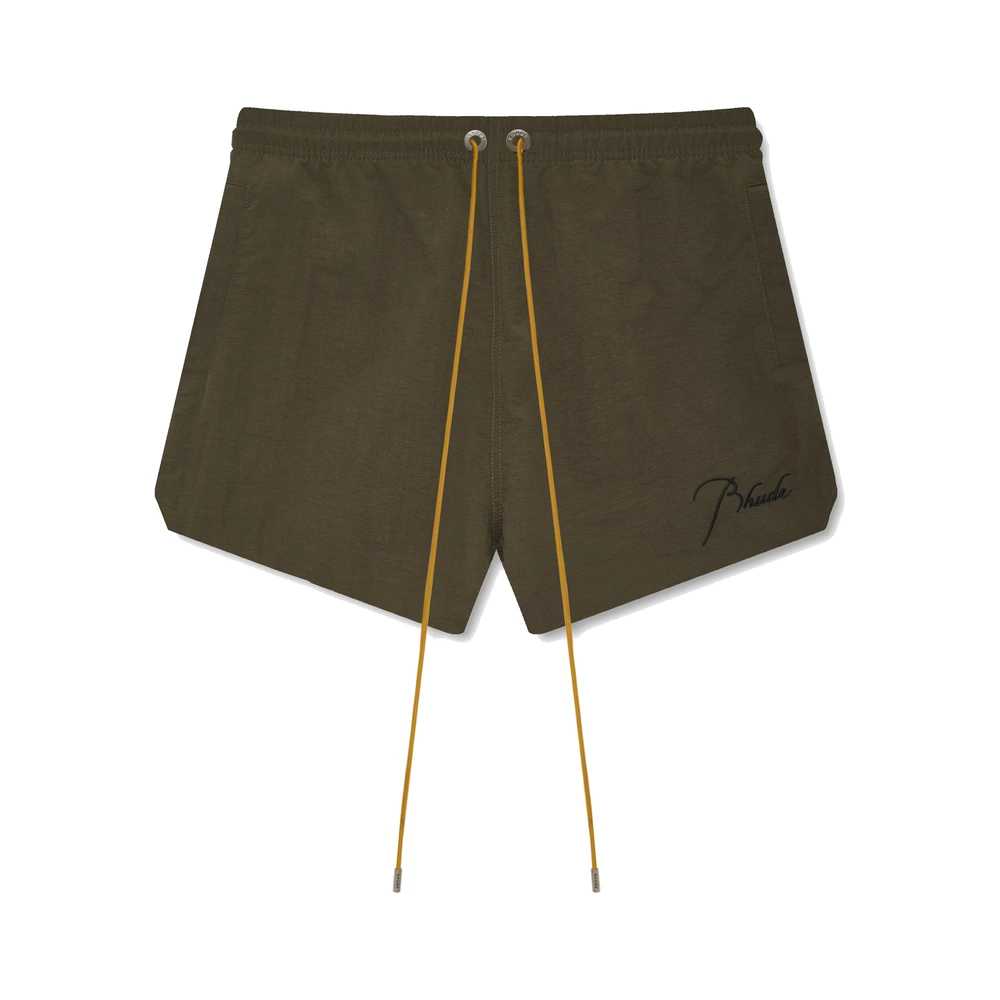 Rhude Radiator Swim Trunks Moss Green / Black