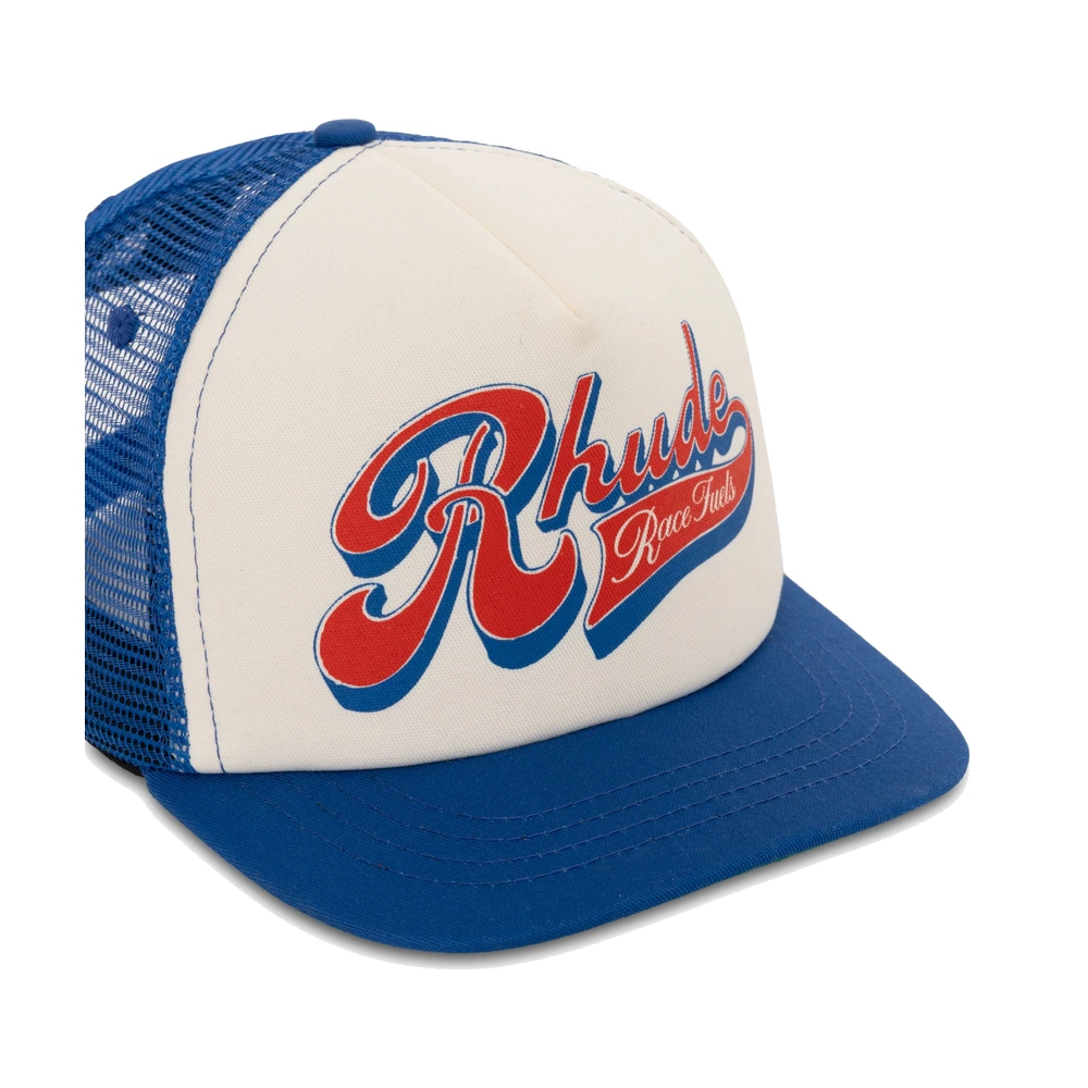 Rhude Pit Stop Trucker Hat White / Blue / Red