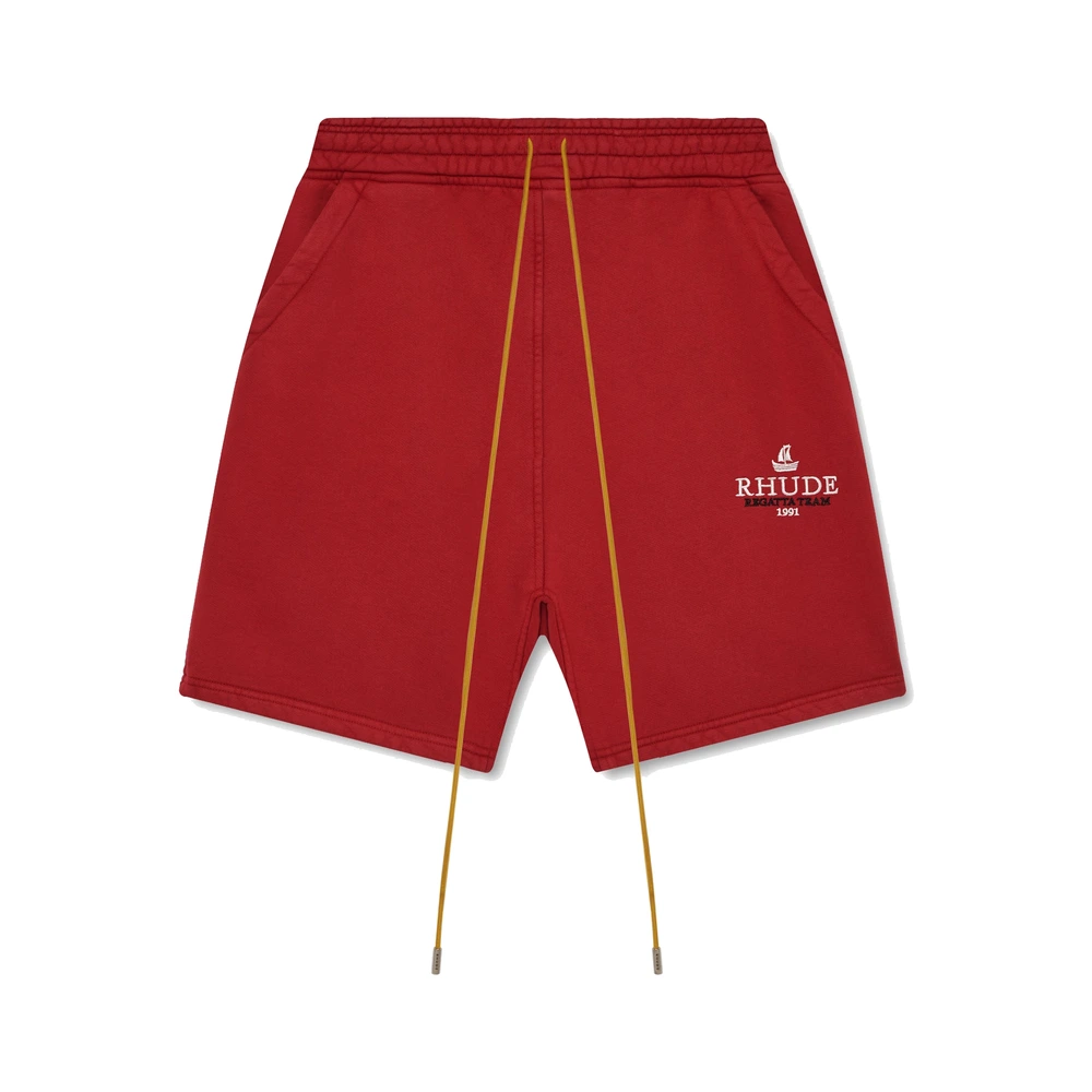 Rhude Mariner Regatta Sweat Shorts Vintage Red / White