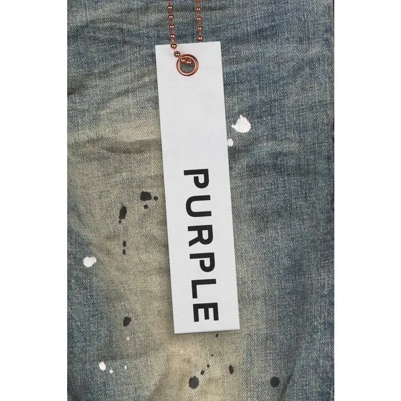Purple Brand P002 Destroy Paint Jeans Mid Indigo