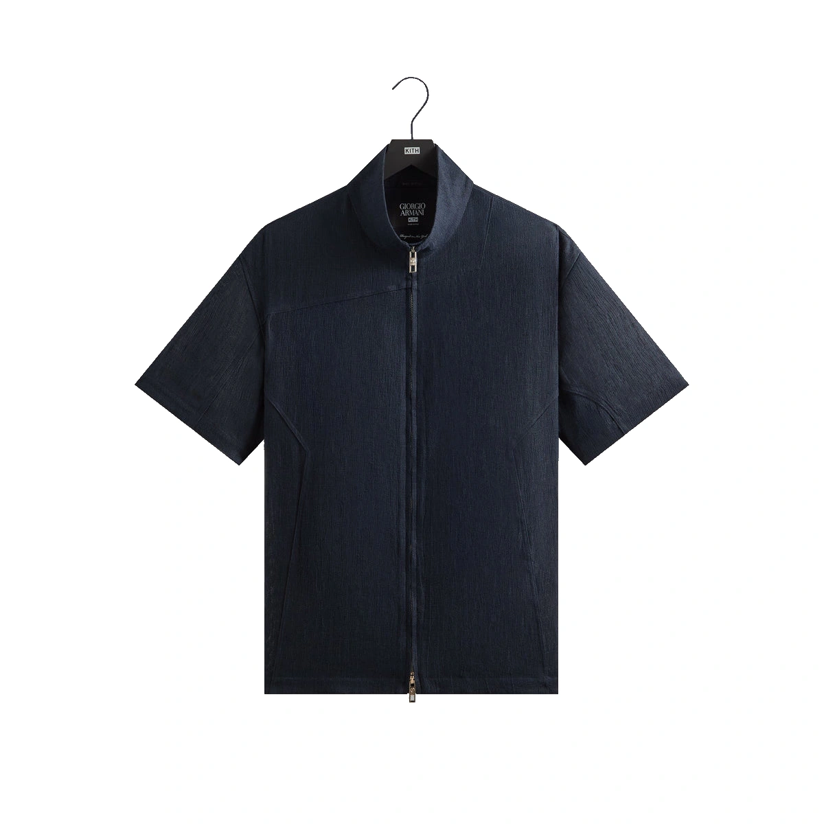 Giorgio Armani & Kith Open Weave Colton Zip-Up Shirt Nocturnal