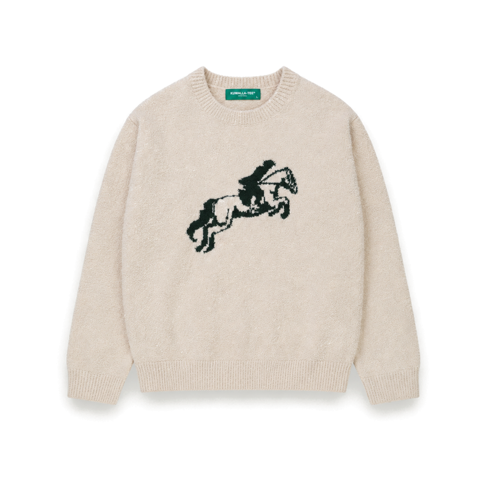 Kuwalla Tee Equestrian Knit Crew Bouclé Cream