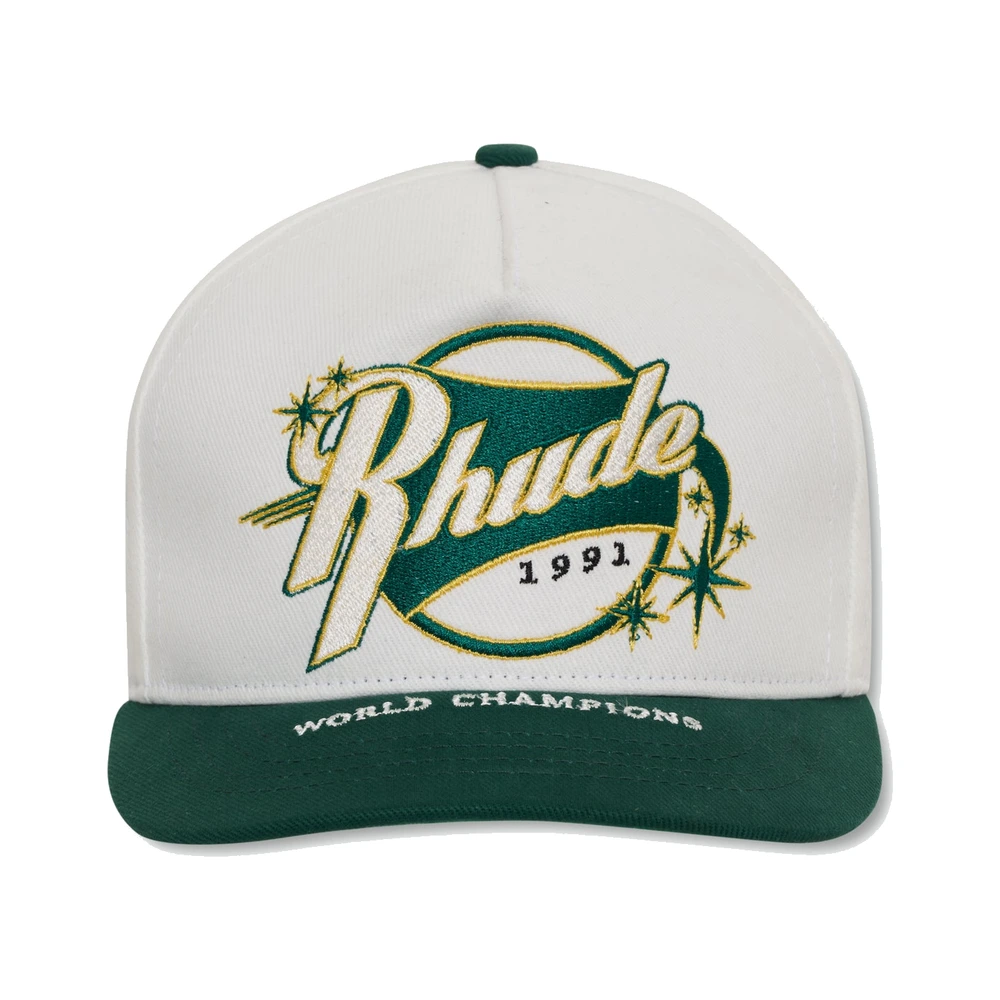 Rhude Full Count Hat White / Green / Yellow