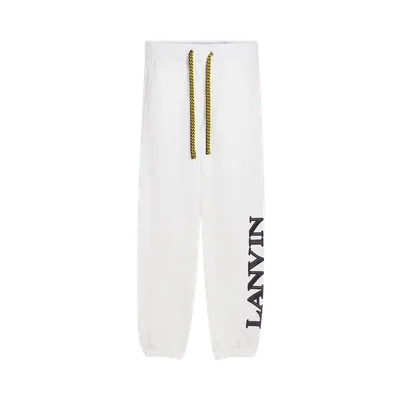 Lanvin Logo Embroidered Sweatpants White Mustang