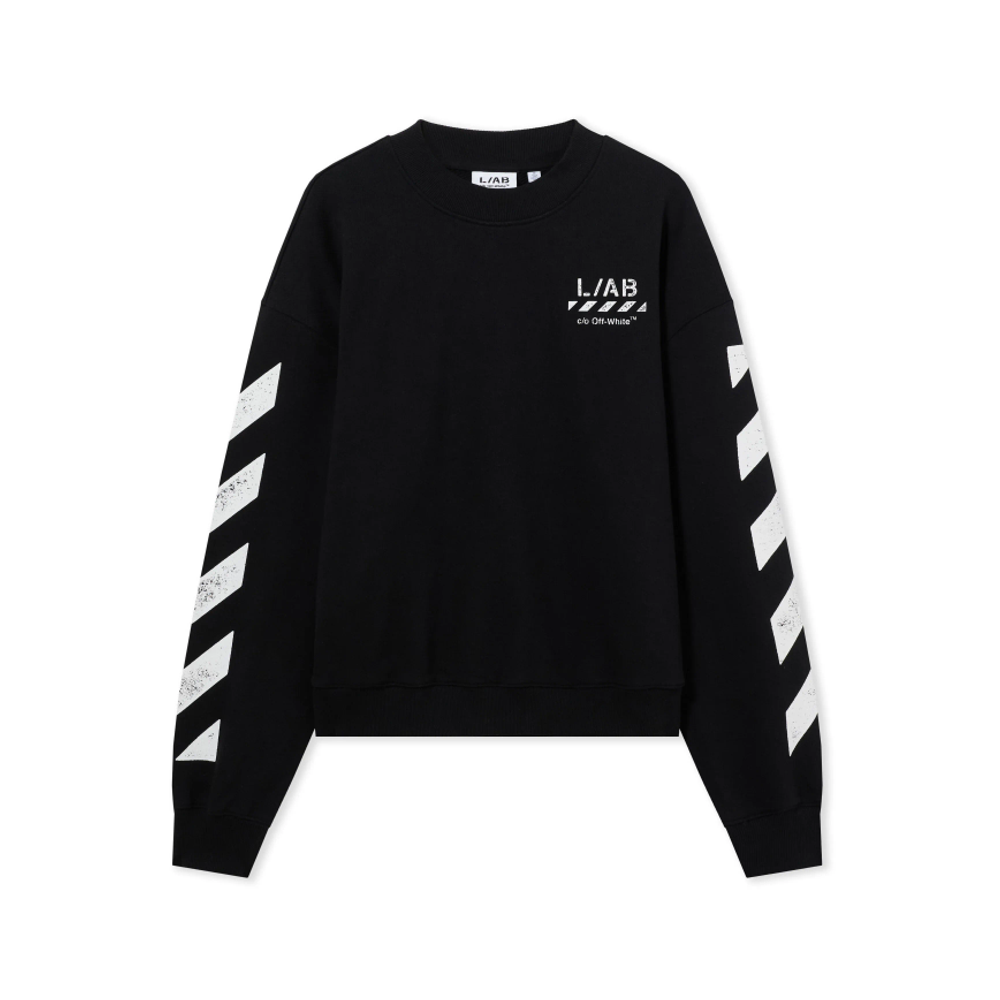 Off-White L/AB Diagonal Crew Neck Sweatshirt Black