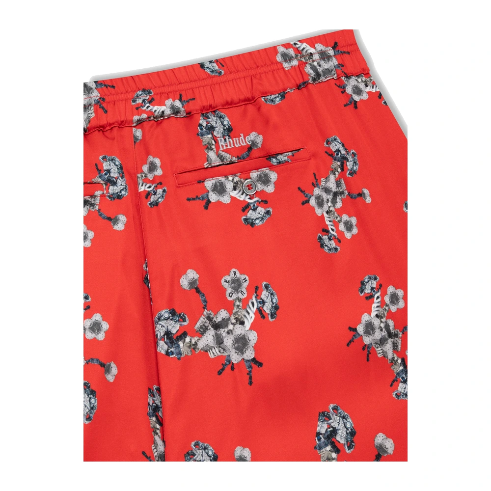 Rhude Turbo Floral PJ Shorts Red / White / Multi