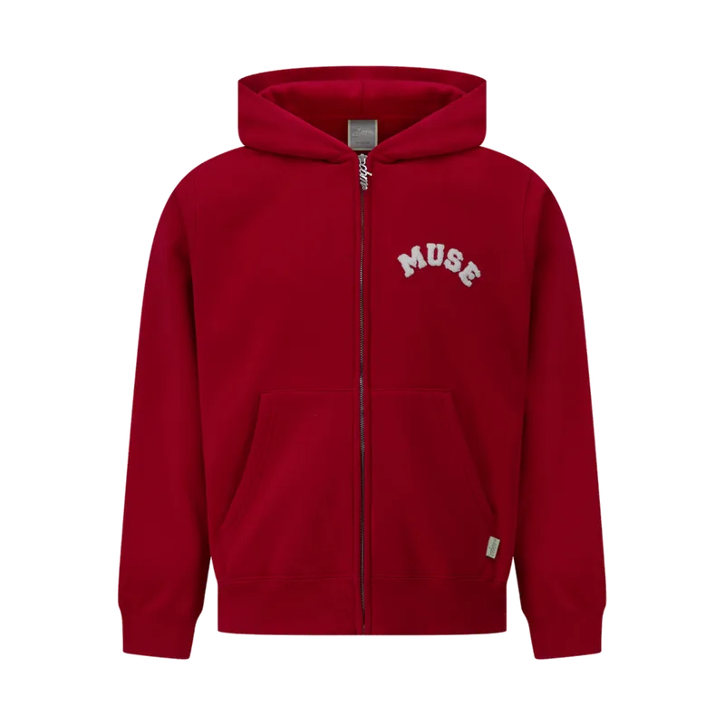 CBM Heavyweight Chenille Zip Up Cherry