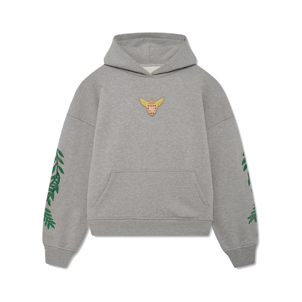 Rhude Tripoli Wreath Hoodie Heather Grey / Green / Blue