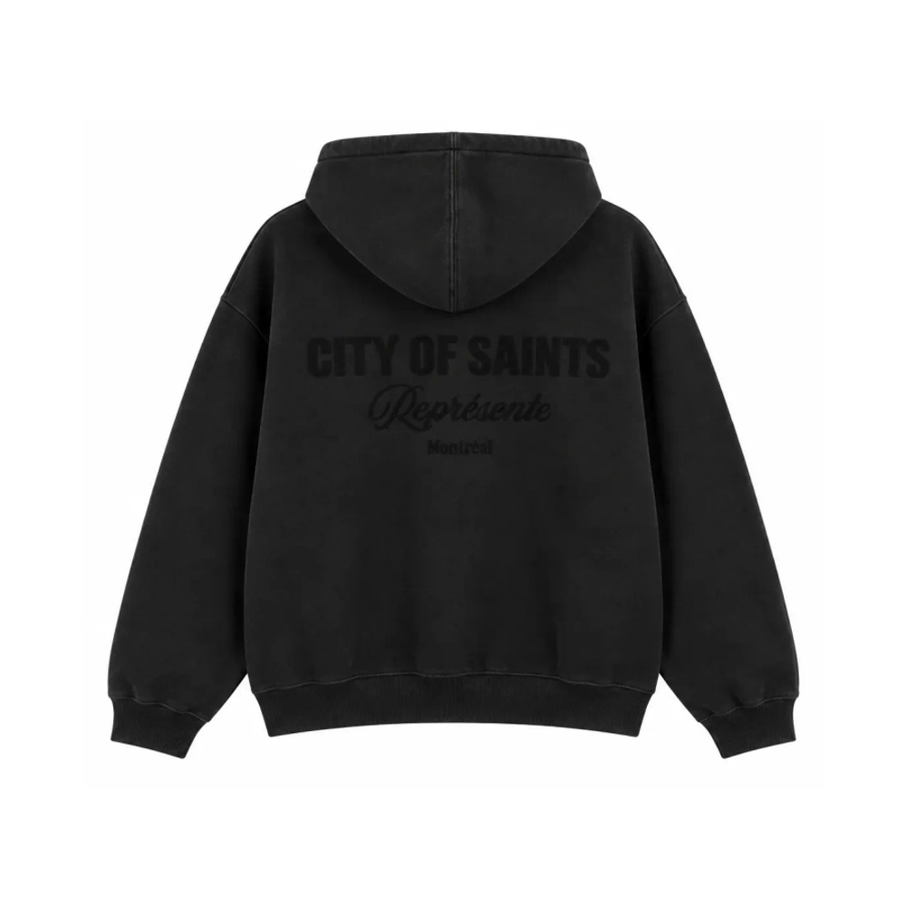 Saint Heavyweight Brushed Zip-Up Carbon