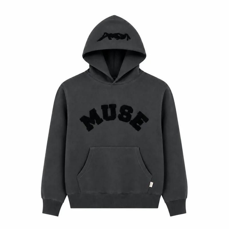 CBM Heavyweight Chenille Hoodie Graphite — front view
