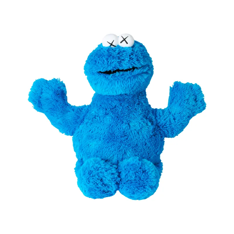 KAWS Sesame Street Uniqlo Cookie Monster Plush Toy Blue